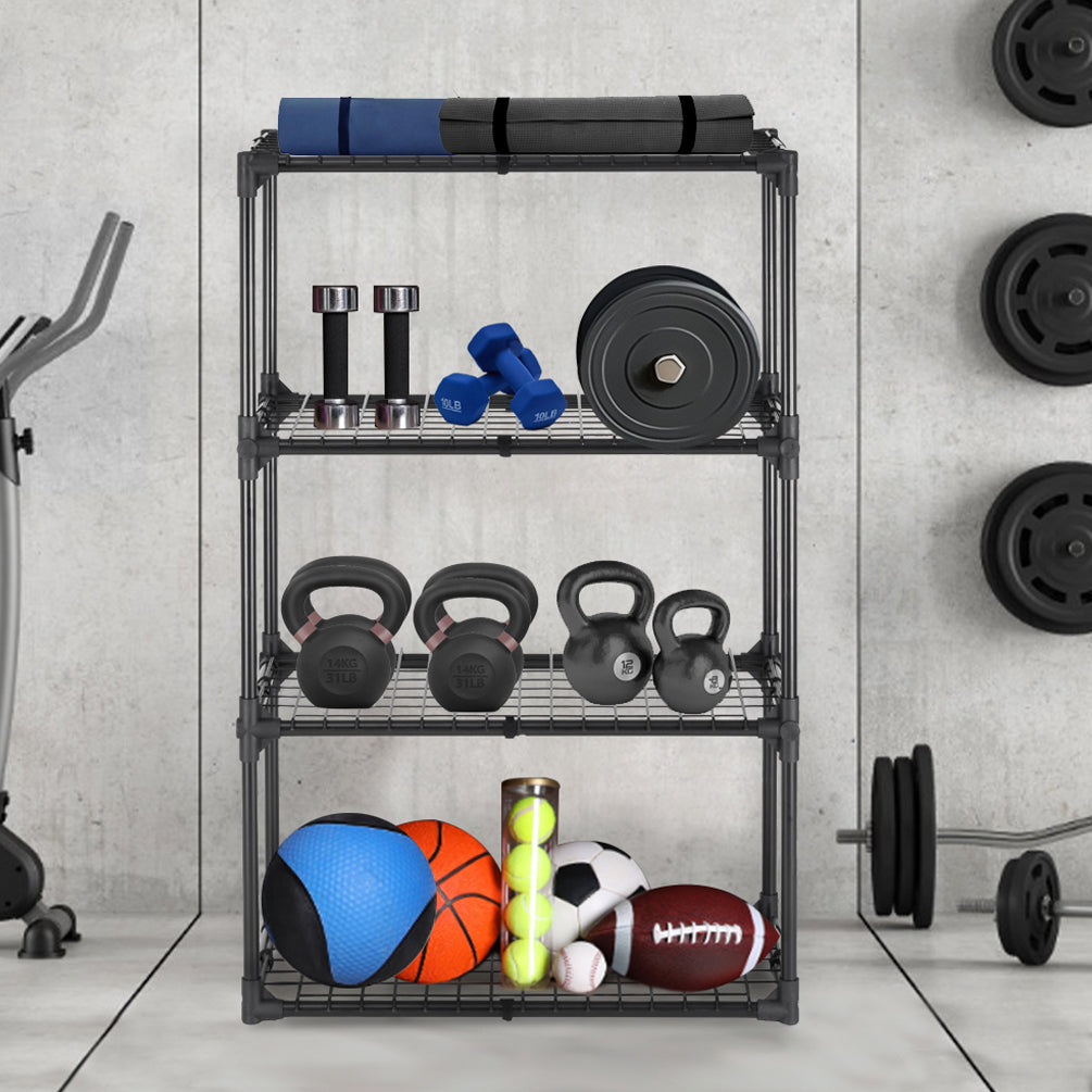 4 Shelf Wire Rack 1Pack Black Steel