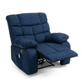 Massage Recliner Navy Blue Fabric