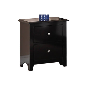 Nightstand With 2 Drawers Storage, Black Black 2 Drawers Bedroom Rectangle Easy Assembly Mdf