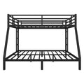 Metal Queen Over King Bunk Bed For Teens And Adults,Space Saving Noise Reduced No Box Spring Needed, Black Black Metal