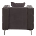 Dark Grey Tufted Pillow Back Accent Chair Dark Gray Primary Living Space Velvet