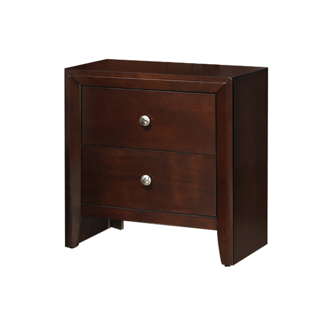 Kali Wooden 2 Drawer Brown Nightstand Brown 2 Drawers Bedroom With Legs Easy Assembly Solid Wood