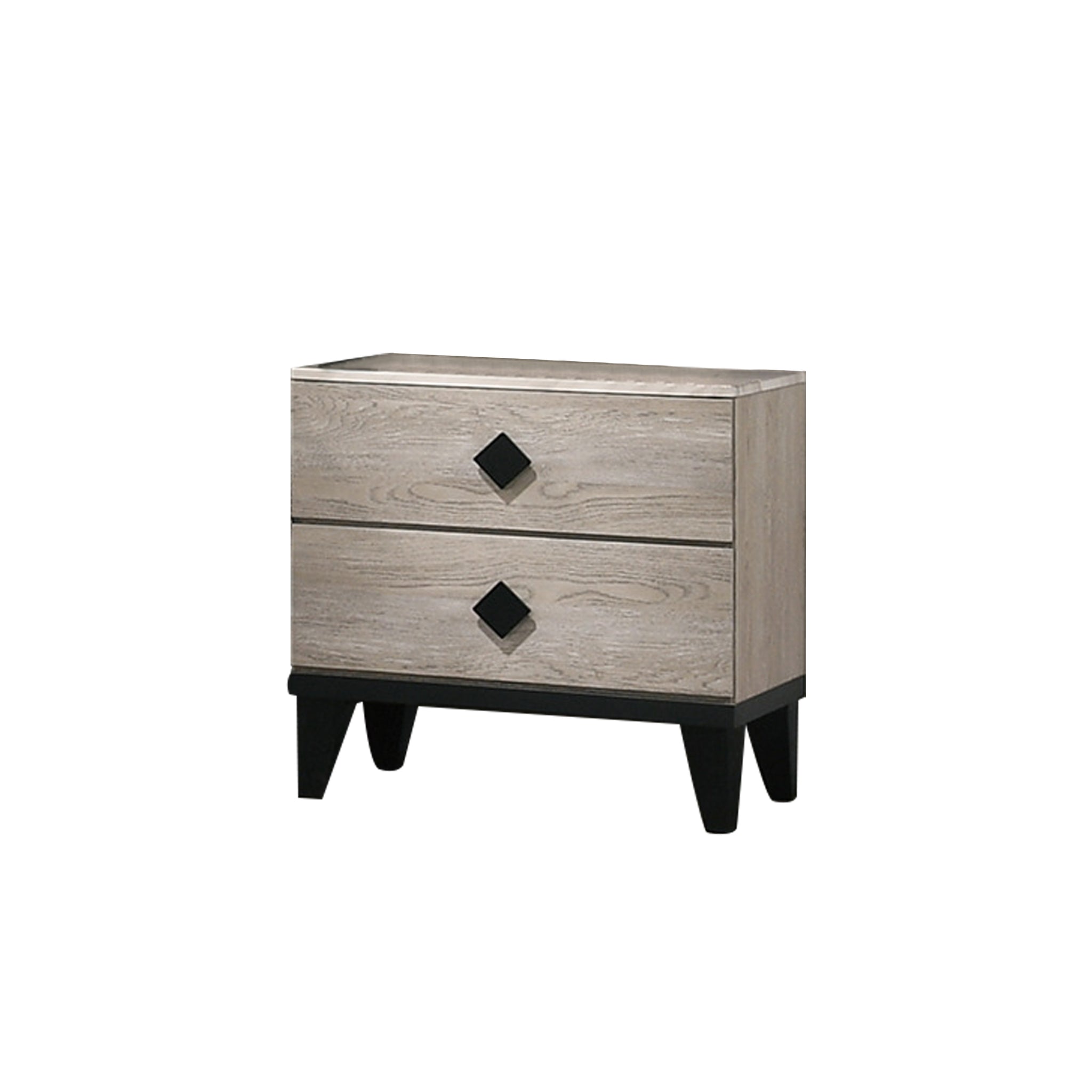 Smithson Nightstand With 2 Drawers Storage In Cream Finish Cream 2 Drawers Bedroom Rectangle Easy Assembly Mdf