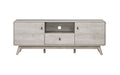 Tv Stand Elegant Washed Gray Media Console Modern Tv Stand With Large Storage, Entertainment Center With Bookshelves, Fits 65 85 Inch Tvs Gray Wash 80 89 Inches Solid Wood