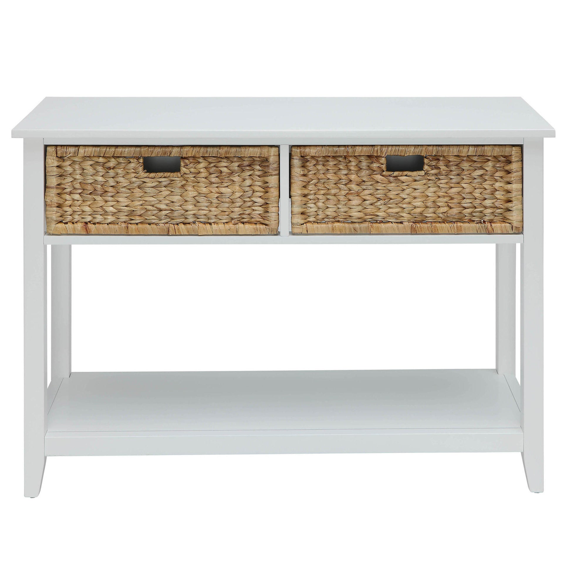 White Console Table With 2 Drawer White White Primary Living Space Traditional Drawers Rectangular Wood