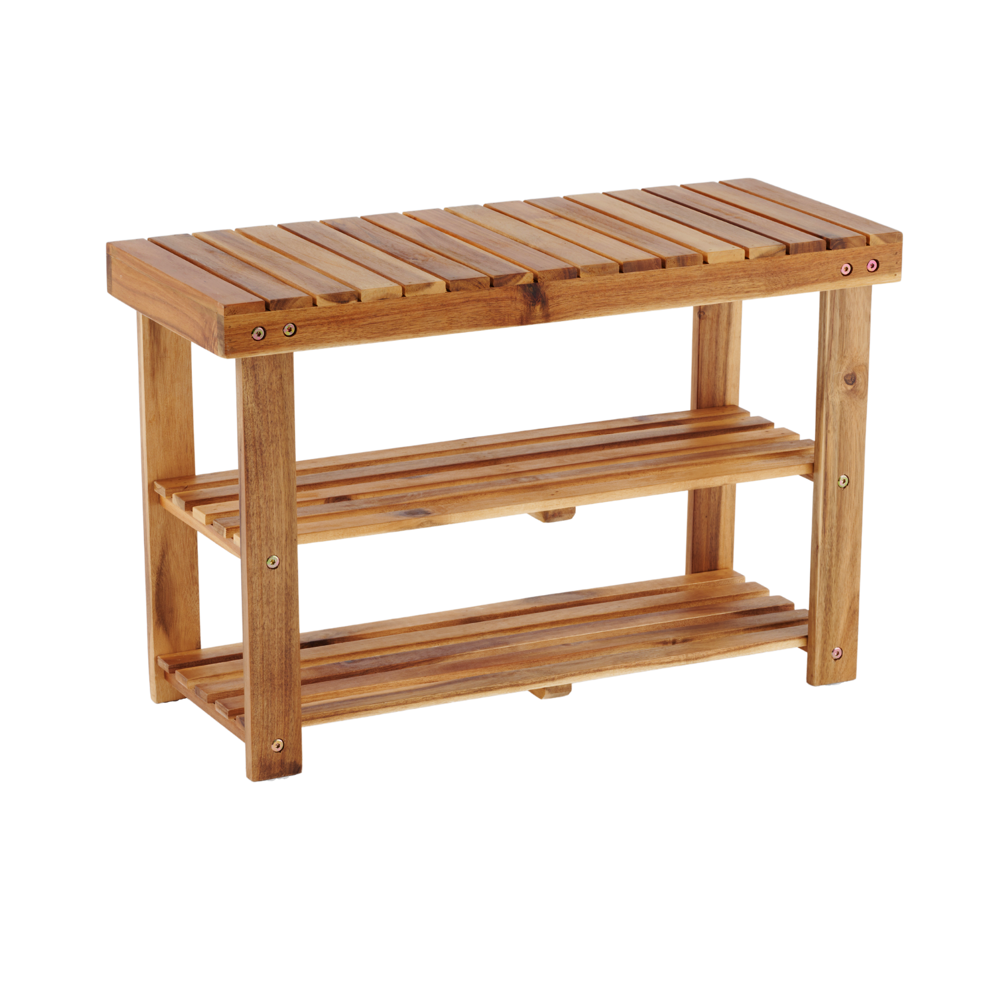 Acacia Wood Shoe Rack Bench Strong Weight Bearing Upto 200 Lbs Best Ideas For Entryway Frontdoor Bathroom, Natural Color. Acacia Wood Light Brown Primary Living Space American Design,American Traditional Acacia Acacia Wood