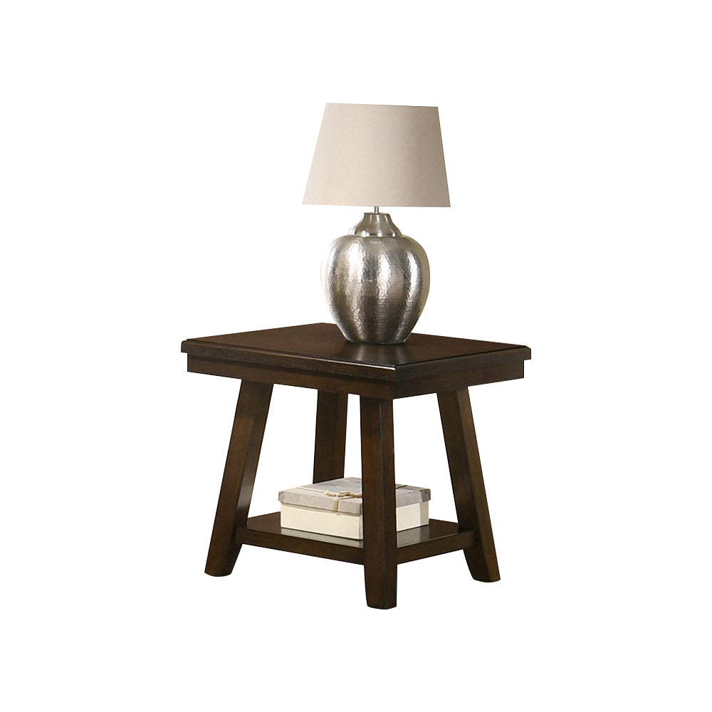 Rectangular End Table In Dark Espresso Espresso Primary Living Space Rectangular Shelves Coffee & End Tables Solid Wood