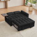 Black Velvet Loveseat Sofa Bed Black Wood Tufted Back Square Arms Foam Velvet 2 Seat