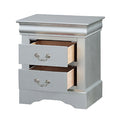 Platinum 2 Drawer Nightstand Silver 2 Drawers Bedroom Rectangle Traditional Pine Drawers Wood