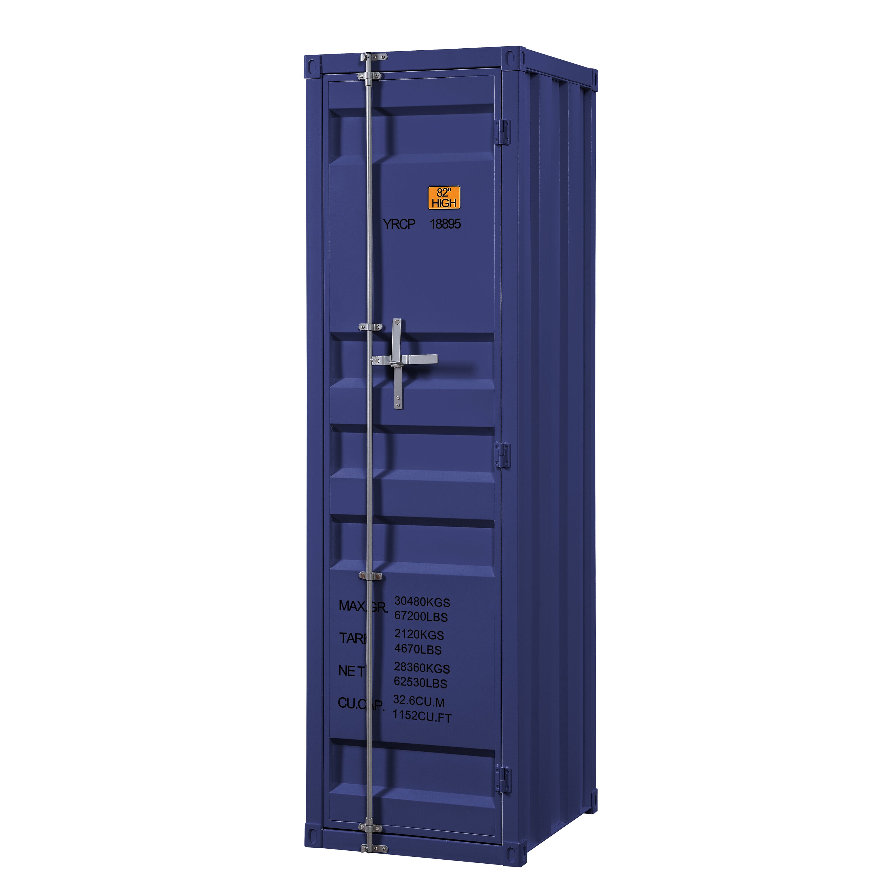 Blue Wardrobe With Full Length Container Lock Blue Bedroom Industrial