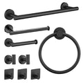 Matte Black Bathroom Hardware Set 9 Piece Wall Mounted Towel Bar, Toilet Paper Holder, And Towel Ring Kit Matt Black Stainless Steel