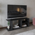 Goodwood Minimalistic Tv Stand For 65 Inch Tv With 5 Open Shelves Black Primary Living Space 60 69 Inches 60 69 Inches Modern 65 Inches Particle Board