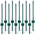 Fence Posts 3Feet 10Pack, Heavy Duty Metal Fence Post With U Channel, Steel Fence U Post For Holding Garden Wire Fence, Corner Anchor Posts Etc. Green Steel