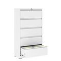 5 Drawer Metal Lateral File Cabinetwhite Filing Cabinet With Lock, Lockable File Cabinet For Home Office, Locking Metal File Cabinet For Legal Letter A4 F4 Size Filing Cabinets 5 Or More Drawers Antique White Office Drawers Included Modern Metal Metal