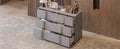 Elegant Modern Dresser With Metal Handle,Mirrored Storage Cabinet With 6 Drawers For Bedroom,Living Room,Grey Grey Mdf Metal