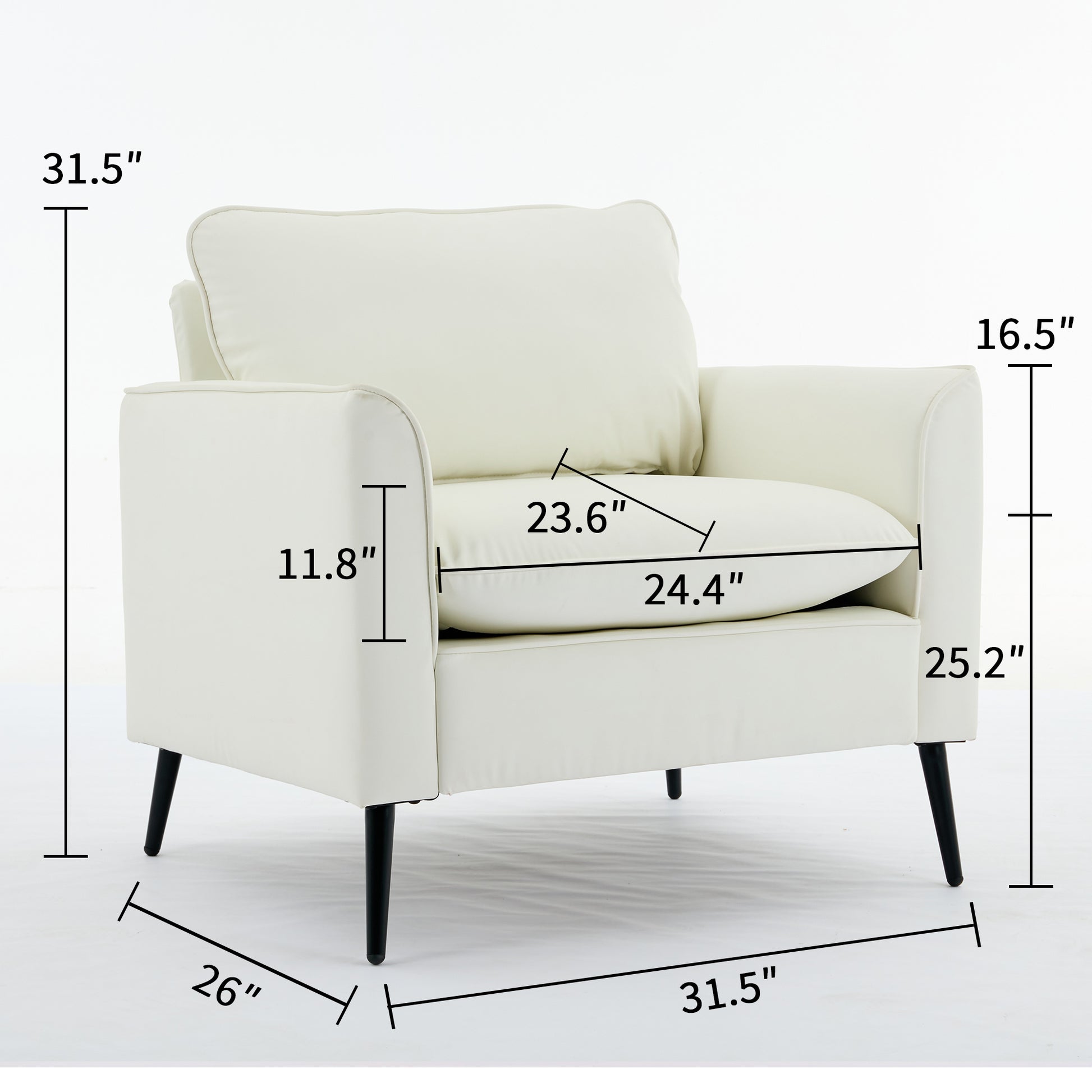 Ts Cat Paw Leather Upholstered Sofa Cream White Leather 1 Seat