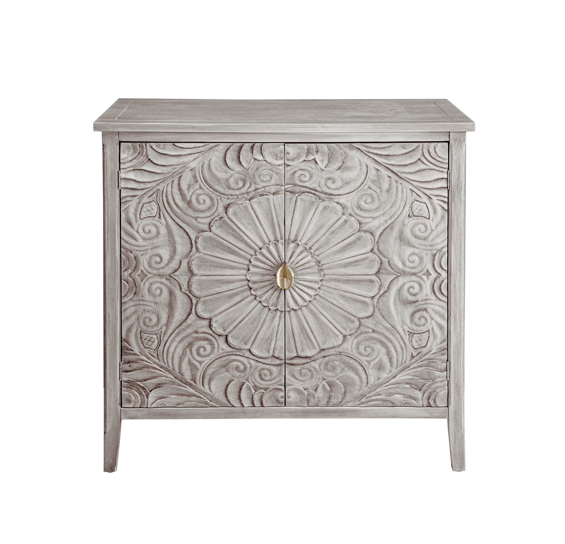 2 Door Cabinet, American Furniture, Suitable For Bedroom, Living Room, Study Light Grey Mdf