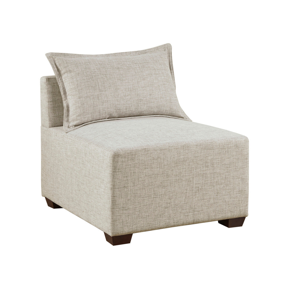 Modular Armless Chair Linen Polyester 1 Seat