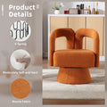 Coolmore 360 Degree Swivel Cuddle Barrel Accent Chairs, Round Armchairs With Wide Upholstered, Fluffy Fabric Chair For Living Room, Bedroom, Office, Waiting Rooms Orange Boucle Orange Foam Boucle