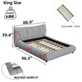 King Size Luxury Upholstered Platform Bed With Removable Cushion And Solid Wood Frame,Suitable For Multiple Heights Of Mattresses,Light Grey King Light Grey Upholstered