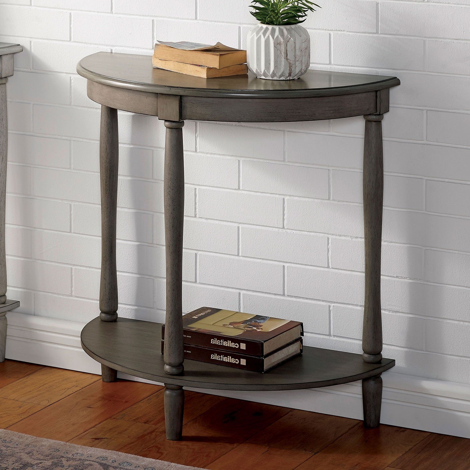 Traditional Design 1Pc Side Table Storage Bottom Shelf Antique Gray Color Home Living Room Furniture Antique Gray Primary Living Space Contemporary,Traditional Open Storage Oval Solid Wood