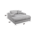 Hilde Chaise W 2 Pillows, Beige Velvet Lv03681 Grey Upholstered 2 Seat
