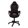 Office Chair, Gaming, Adjustable Height, Swivel, Ergonomic, Armrests, Computer Desk, Work, Black And Red Fabric, Black Metal, Contemporary, Modern Black Foam Polyester