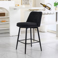 Counter Height Swivel Bar Stools Set Of 2, 360 Swivel Upholstered Barstools With Back And Metal Legs, 25.6