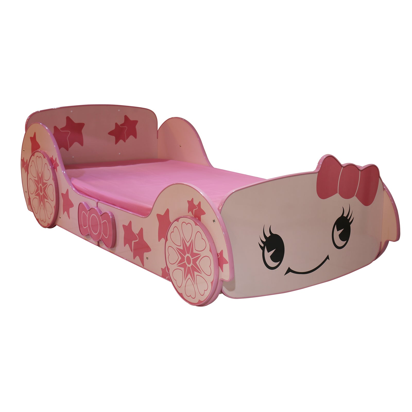 Little Star Cartoon Car Bed Twin Pink Mdf