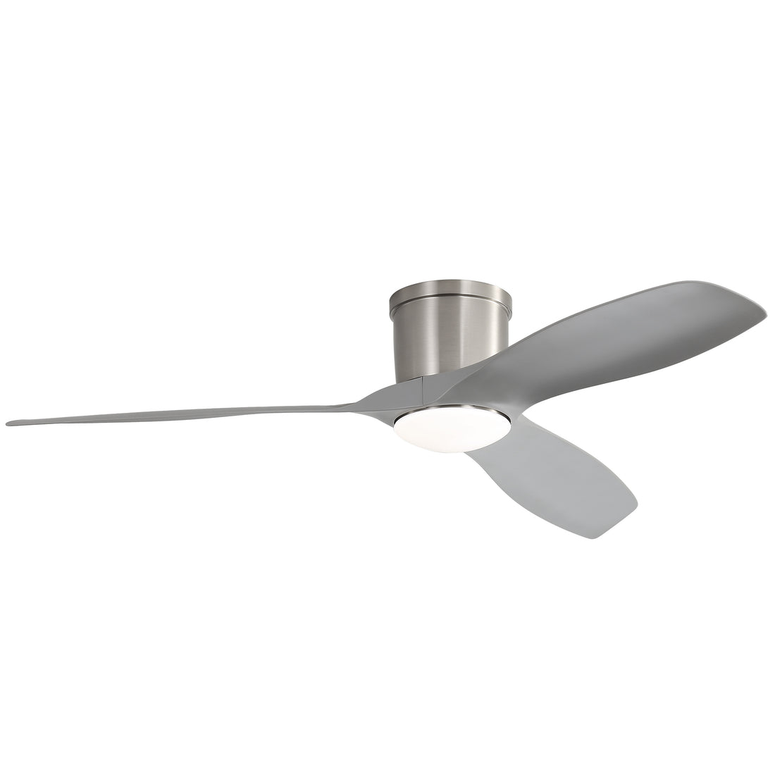 52 Inch Flush Mount Ceiling Fan With Dimmable Led Light 3 Abs Fan Blades Reversible Dc Motor For Living Room Brushed Nickel Abs