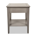 Dauphin Storage Shelf Side Table, Grey Cashmere Wood Gray Solid Wood Mdf Solid Wood Mdf