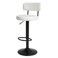 Modern Bar Stools Set Of 2,Curved Backrest Upholstered Counter Height Bar Stools,Adjustable Bar Stool 24.5