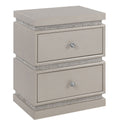 Ivory 2 Drawer Accent Table With Faux Diamonds Border Ivory Primary Living Space Traditional Drawers Rectangular Mdf