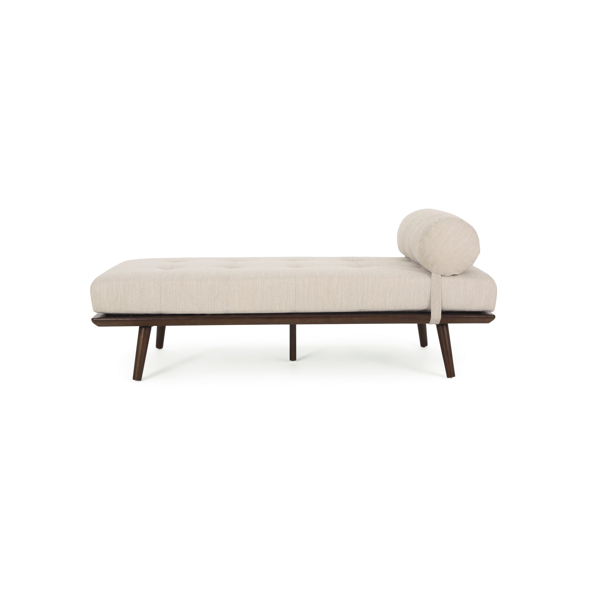 Chaise Lounge Beige Fabric