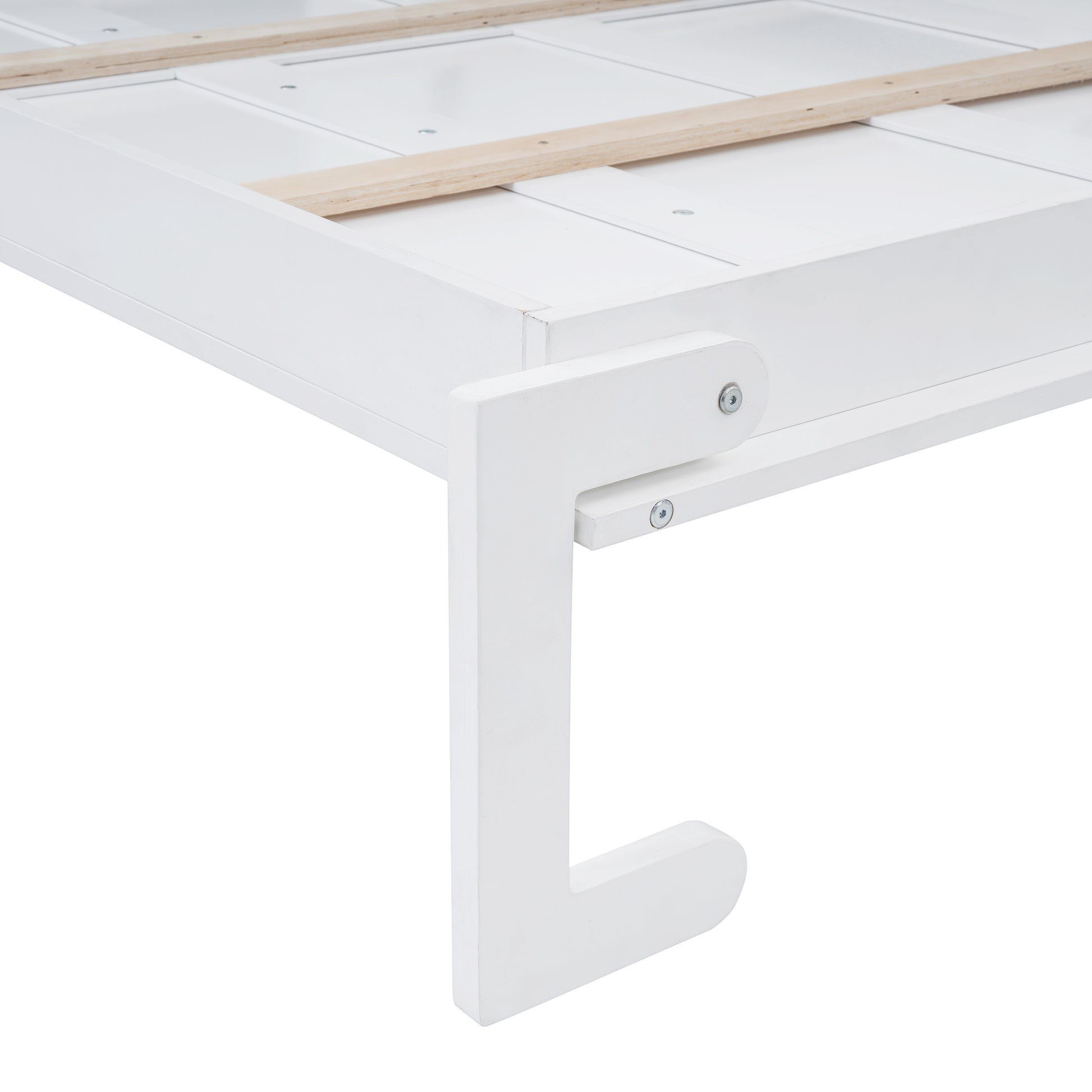 Full Size Murphy Bed Wall Bed With Top Cabinets,White Full White Plywood