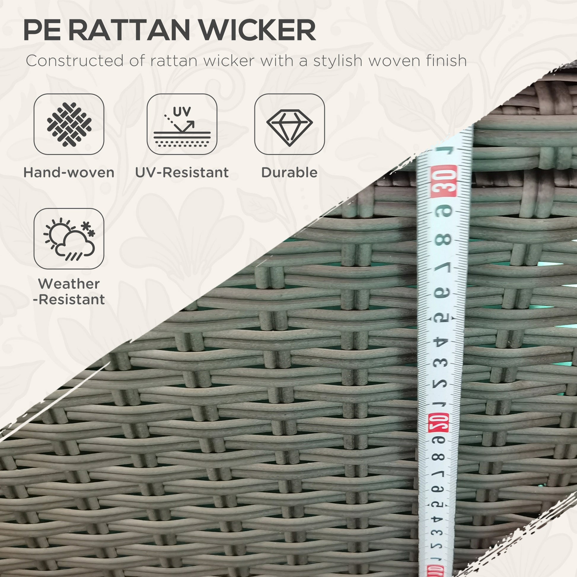 Outsunny Patio Wicker Loveseat With Cushions, 2 Seat Outdoor Pe Rattan Couch, Sofa With Throw Pillows For Porch, Backyard, Garden, Poolside, Gray Gray Steel