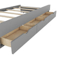 Full Size Wooden Led Platform Bed With Trundle, With Storage Headboard, With Drawers, Gray Full Gray Plywood