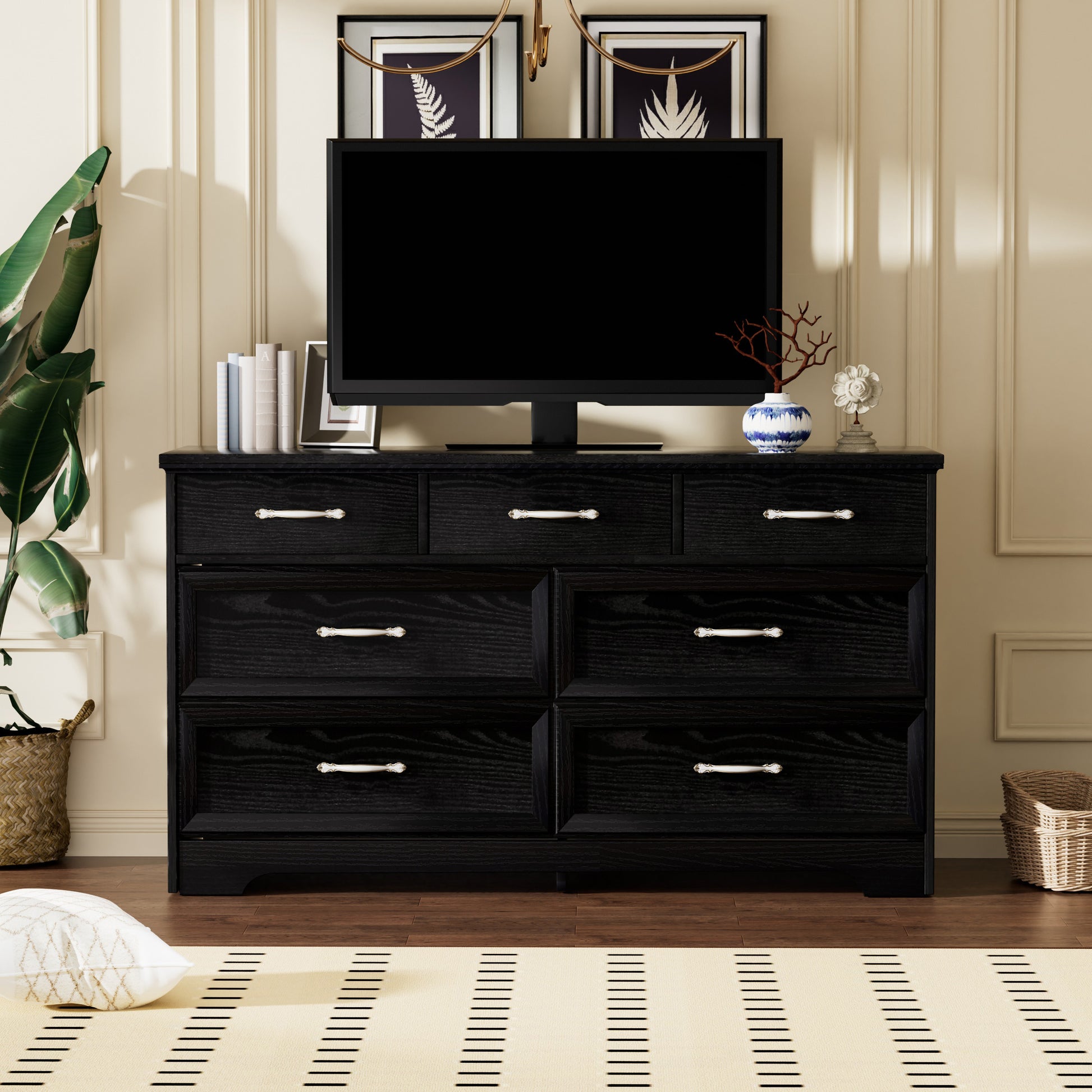 Modern 3 Drawer Bedroom Chest Of Drawers With 7 Drawers Dresser, Cloth Modern 3 Drawer Bedroom Chest Of Drawers With 7 Drawers Dresser, Cloth