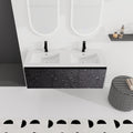 48'' Floating Wall Mounted Bathroom Vanity & Soft Close Cabinet Door, Kd Package Black 3 Adjustable Hinges Bathroom Wall Mounted Modern Plywood