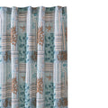 Sea Life Print Shower Curtain With Button Holes, Blue And Brown Blue Brown Fabric