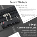 Hardshell Luggage, Lightweight Durable Abs Suitcases With Double Wheels Tsa Lock 20'' Single Luggage Black Abs