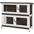 Pawhut Rabbit Hutch, Outdoor 2 Tier Rabbit Cage, 46