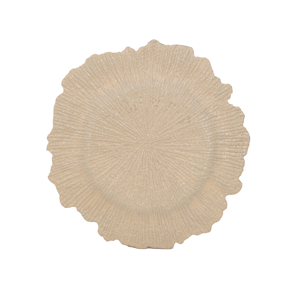 8 Pack Reef Plastic Charger Plate, D13" Gold Plastic