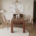 Modern Extendable Dining Table With Storage Walnut Particle Board Mdf