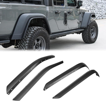 Front & Rear Fenders Compatible With 2020 2024 Jeep Wrangler Gladiator Jt Mojave & Rubicon, Off Road Wheel Fender Liner Set 4 Pcs Only Fit High Clearance Fender Flares Black Abs