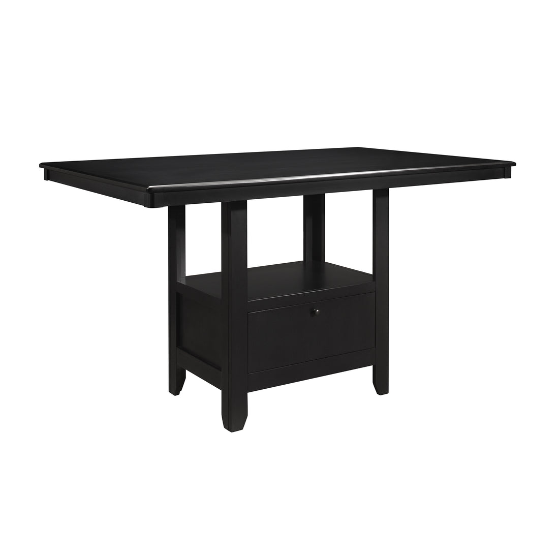 Charcoal Gray Finish Counter Height Table With Base Storage Casual Style Dining Kitchen Furniture 1Pc Charcoal Seats 6 Dining Room Casual Kitchen & Dining Tables Rectangular Wood