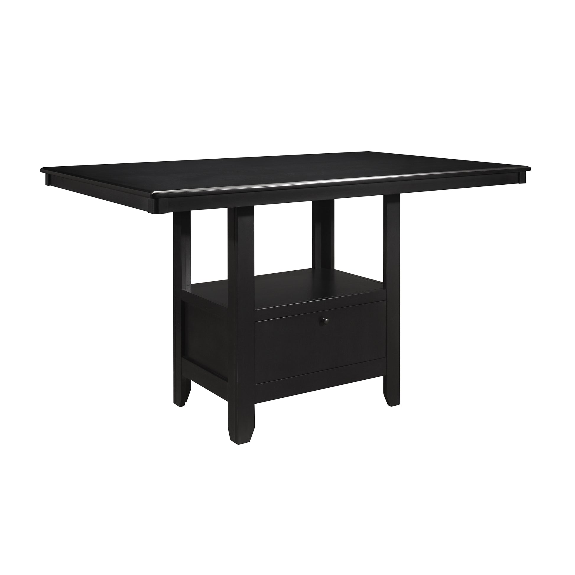 Charcoal Gray Finish Counter Height Table With Base Storage Casual Style Dining Kitchen Furniture 1Pc Charcoal Seats 6 Dining Room Casual Kitchen & Dining Tables Rectangular Wood