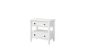 Open Nightstand White Finish With 2 Drawers White Solid Wood Mdf