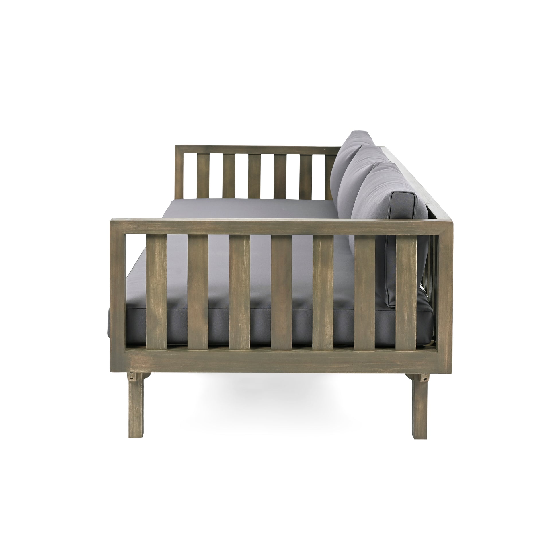 Claremont 3 Seater Daybed Grey Wood Grey Cushion Grey Wood Waterproof Fabric