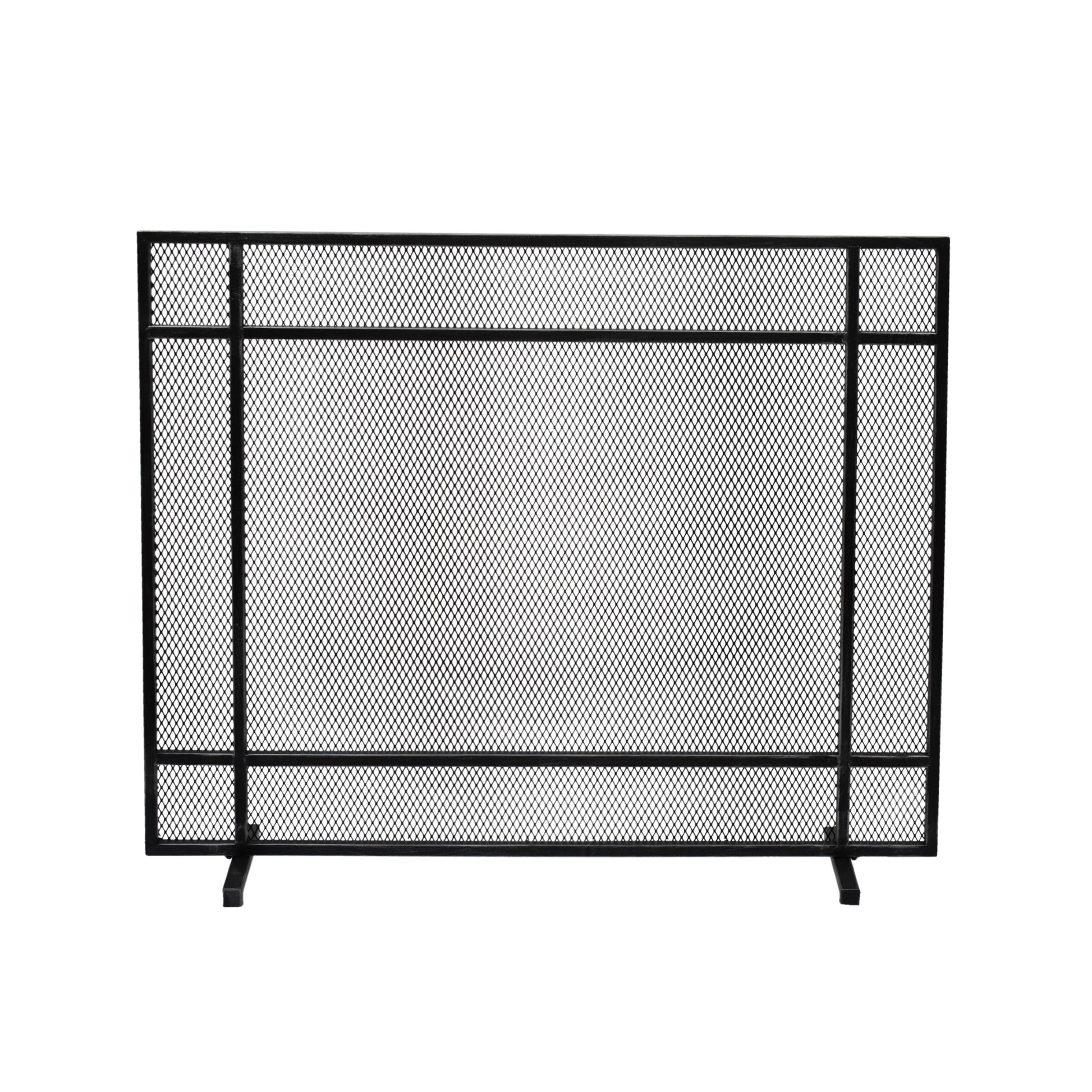 Fire Screen Black Silver Iron